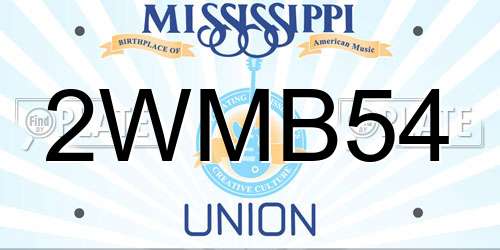 2WMB54 Mississippi License Plate