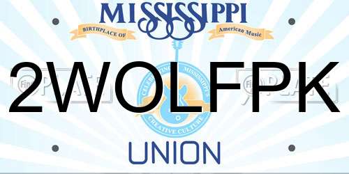 2WOLFPK Mississippi License Plate