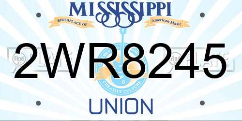 2WR8245 Mississippi License Plate