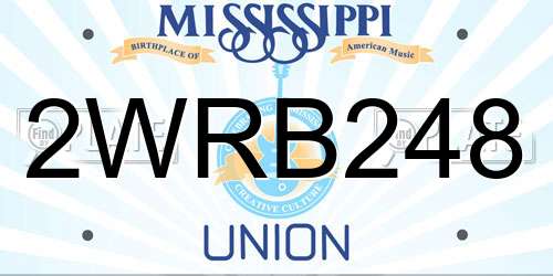 2WRB248 Mississippi License Plate