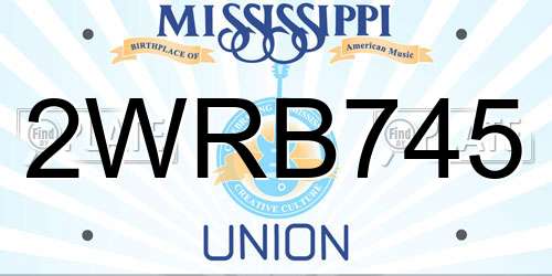 2WRB745 Mississippi License Plate