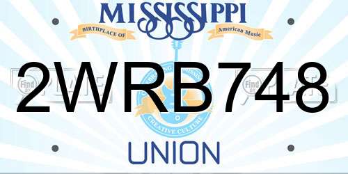 2WRB748 Mississippi License Plate