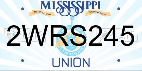 2WRS245 Mississippi License Plate