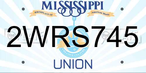 2WRS745 Mississippi License Plate
