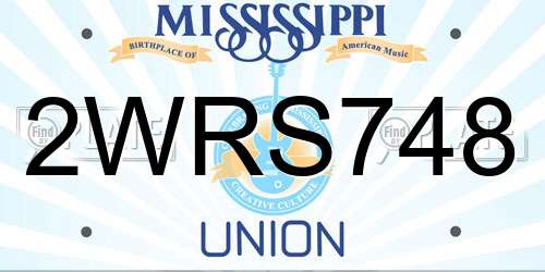 2WRS748 Mississippi License Plate