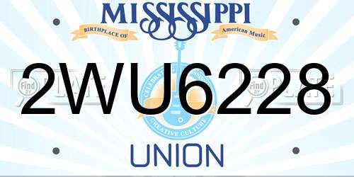 2WU6228 Mississippi License Plate