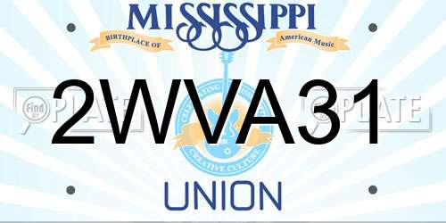 2WVA31 Mississippi License Plate