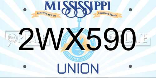 2WX590 Mississippi License Plate