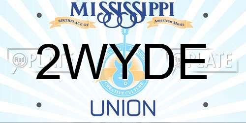 2WYDE Mississippi License Plate