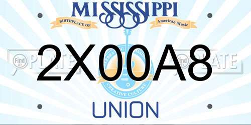 2X00A8 Mississippi License Plate