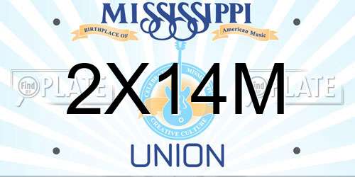 2X14M Mississippi License Plate