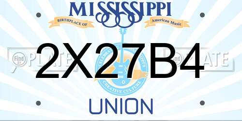 2X27B4 Mississippi License Plate