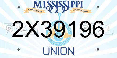 2X39196 Mississippi License Plate