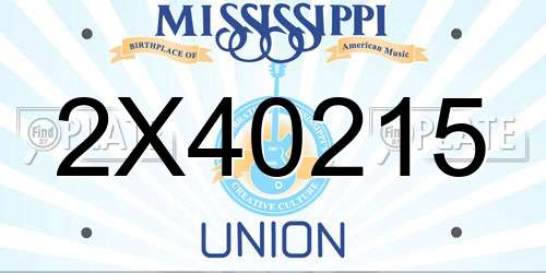 2X40215 Mississippi License Plate