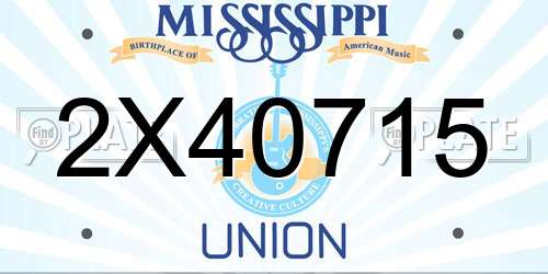 2X40715 Mississippi License Plate