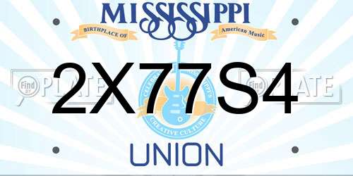 2X77S4 Mississippi License Plate