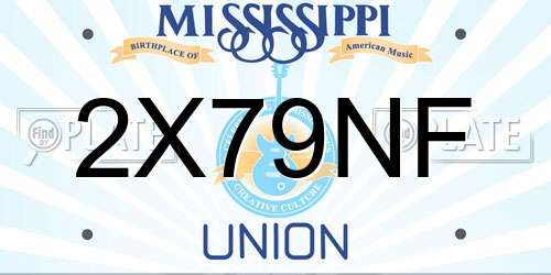 2X79NF Mississippi License Plate