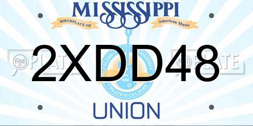 2XDD48 Mississippi License Plate