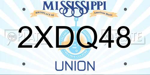 2XDQ48 Mississippi License Plate