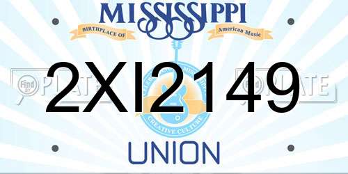 2XI2149 Mississippi License Plate