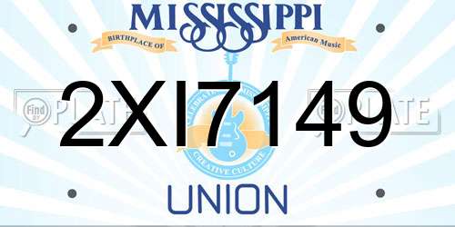 2XI7149 Mississippi License Plate