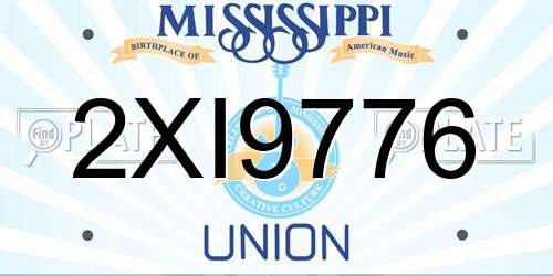 2XI9776 Mississippi License Plate