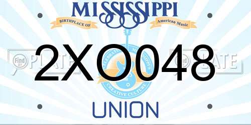 2XO048 Mississippi License Plate