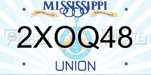 2XOQ48 Mississippi License Plate