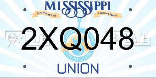 2XQ048 Mississippi License Plate