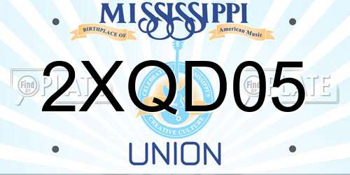 2XQD05 Mississippi License Plate