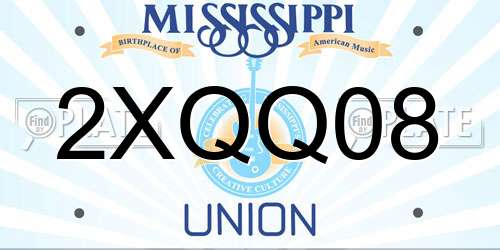 2XQQ08 Mississippi License Plate