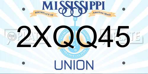 2XQQ45 Mississippi License Plate