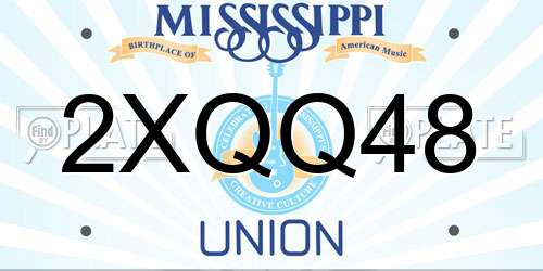 2XQQ48 Mississippi License Plate