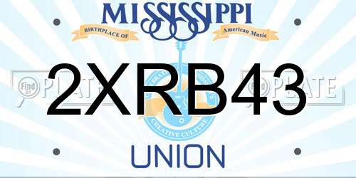 2XRB43 Mississippi License Plate