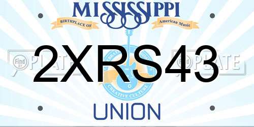 2XRS43 Mississippi License Plate