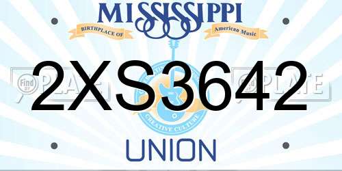 2XS3642 Mississippi License Plate