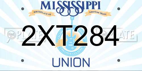 2XT284 Mississippi License Plate