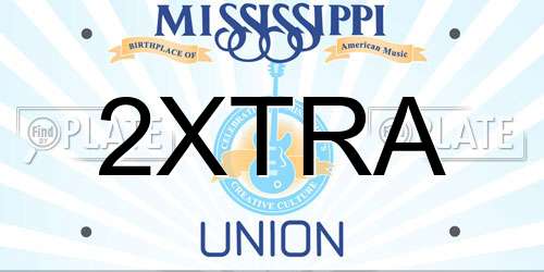 2XTRA Mississippi License Plate