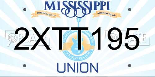 2XTT195 Mississippi License Plate