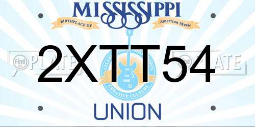 2XTT54 Mississippi License Plate