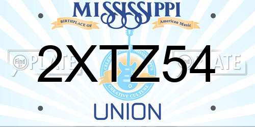 2XTZ54 Mississippi License Plate