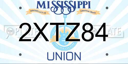 2XTZ84 Mississippi License Plate
