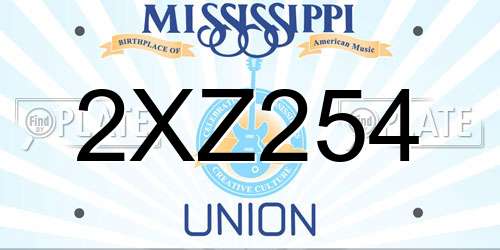 2XZ254 Mississippi License Plate