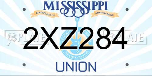 2XZ284 Mississippi License Plate