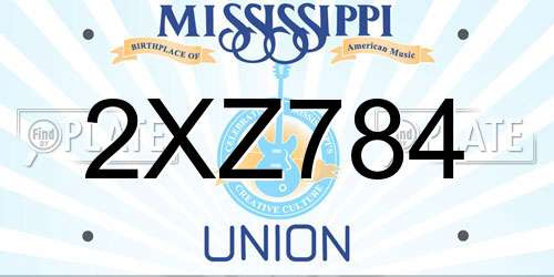 2XZ784 Mississippi License Plate