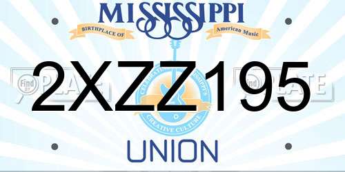 2XZZ195 Mississippi License Plate