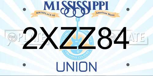 2XZZ84 Mississippi License Plate