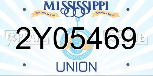 2Y05469 Mississippi License Plate