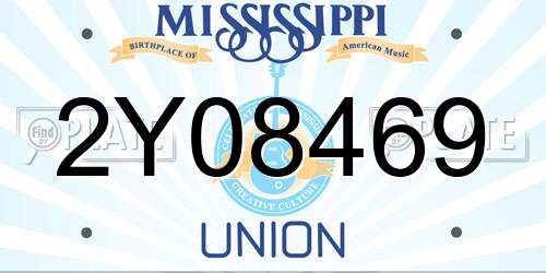 2Y08469 Mississippi License Plate