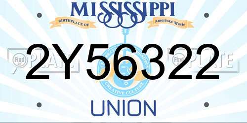 2Y56322 Mississippi License Plate